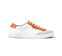 Sparco - S-Time Sneakers Unisex Smart Casual - Chaussures de Loisirs - Tige en Cuir synthétique - Confort - Semelle en Caoutchouc - Chaussures à la Mode - Blanc/Orange - EU 42
