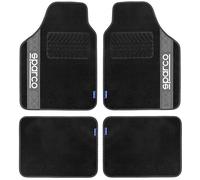 SPARCO Set 4 Tapis Moquette Universels Noir Gris 2 Avant Avec Logo Originale