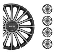 SPARCO Set de 4 Enjoliveurs 13 Pouces Treviso, Argent/Noir, 14
