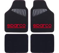 Sparco Set Complet de Tapis universels pour Voiture en Moquette Noir/Rouge Polyester