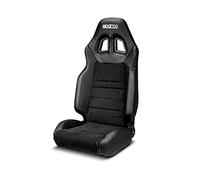 SPARCO Siège bacquet R100+ Simili Cuir/Microfibre Noir + Surpiqûres Noir (Régable) 009016ANR