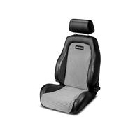 Sparco Siège Baquet GT - Skaï Noir + Microfibre Noir/Blanc 'Retro' - Réglable