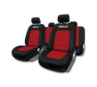 JEU DE HOUSSES COMPLET SPARCO NOIR/ROUGE 100% POLYESTER