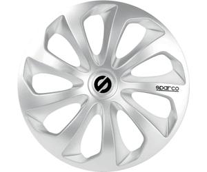 SPARCO SPC1370SV Enjoliveur Sicilia, Argent, Set de 4, 13"