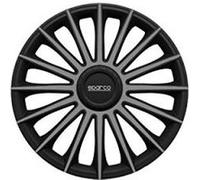 SPARCO SPC1493BKGR Set de 4 Enjoliveurs 13 Pouces Treviso, Noir/Argent G