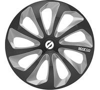SPARCO SPC1573BKSV Enjoliveur Sicilia, Noir/Argent, Set de 4, 15"