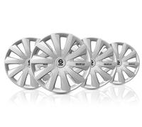 Sparco Jeu de 4 enjoliveurs 15 Pouces. Modèle Milano Argent. Design Design Sportif pour Les Jantes de Votre Voiture. Construction Solide et Durable.