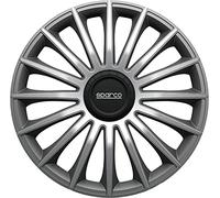 Sparco SPC1593GRSV Enjoliveurs Treviso, Gris/Argent, 15 Pouces, Set de 4