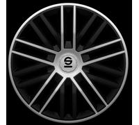 Sparco Enjoliveurs Bergamo – 16 pouces – Noir/Argent – Set de 4 pièces