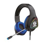 Sparco SPHEADPHONEPRO casque Avec fil Arceau Gaming USB Type-A Noir, Bleu
