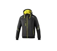 Sparco Sweat à capuche zippé TW – Gris/Jaune fluo – Taille M