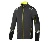 Sparco Sweat-Shirt Tech full zip Alabama Coton Taille L Gris Foncé / Jaune Fluo