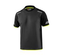 Sparco T-shirt Tech Tucson Coton Et Polyester Taille XXL Gris Foncé / Jaune Fluo