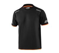 Sparco T-Shirt Technique Tucson - Zones réfléchissantes Haute visibilité - Épaules renforcées - Coton et Polyester Effet piqué - Taille 4XL - Noir
