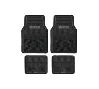Sparco Tapis de Voiture universels découpables Noirs 4 pièces, exclusivité Amazon, PVC résistant, faciles à Installer, antidérapants et lavables