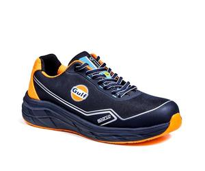 Sparco Teamwork Gulf Mirage Chaussures de sécurité pour homme S1PS ESD HRO Basses, ultra-légères, avec amortissement Eva, tige 3D respirante, Livrée officielle Gulf. EU 43