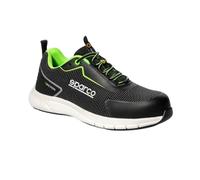Sparco - Traction - Chaussures de sécurité pour homme et femme - Chaussures de travail antidérapantes et résistantes - Chaussures de sécurité de style sportif, Noir blanc citron, 36 EU