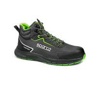 Sparco Traction Chaussures de sécurité unisexe - adulte, Noir vert fluo, 36 EU
