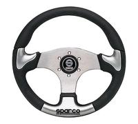 Sparco Volant Universel P222 - PU Noir/Gris/Aluminium - Diamètre 345mm, Unique