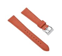 SpaRcz Bracelet de montre en cuir grainé, 18-24mm, Orange-argent, 20mm