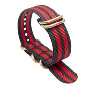 SpaRcz Bracelet de montre en Nylon rayé, boucle dorée, accessoires de remplacement, 18-24mm, Couleur 23, 18mm