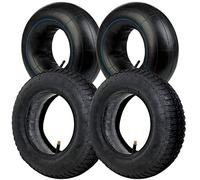 Spares2go 8,89 - 20,32 cm Pneu pour brouette, diable, chariot de remorque x 2 Chambre à air x 4