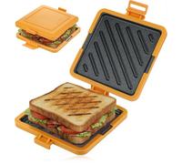 SPARES2GO Appareil à croque-monsieur pour micro-ondes, grill antiadhésif, compatible lave-vaisselle.