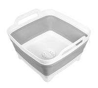 SPARES2GO Bassine à vaisselle pliable avec bouchon de vidange et poignées de transport - Grande capacité de 9 l - Lavabo portable pliable
