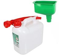 SPARES2GO Bidon Jerrican de carburant 5 litres avec bec flexible et entonnoir