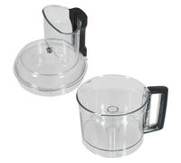 SPARES2GO Bol mélangeur + couvercle pour robot ménager Magimix CS5200XL (transparent avec poignée noire)
