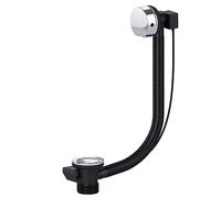 SPARES2GO Bonde de baignoire combinée à visser 40 mm 1,5" avec trop-plein et siphon à clapet (chrome argenté)