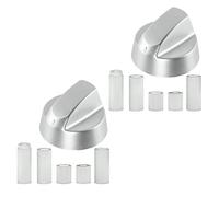 Spares2go Bouton de réglage/bouton rotatif pour four et cuisinière Indesit, contenu de l'emballage de 1,2,3,4,5 ou 6 pièces + adaptateur, couleur argent Quantité : 2
