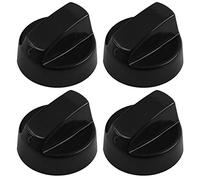 spares2go cadran de contrôle/pour Candy Four et Plaques de Cuisson (Lot de 1,2,3,4,5 ou 6 + Adaptateurs, noir) Pack Quantity: 4