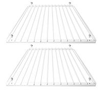 SPARES2GO de Réfrigérateur Extensible Réglable Universelle Congélateur Étagères (Lot de 2, Revêtement en Plastique Blanc)