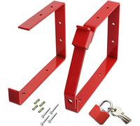 SPARES2GO Échelle Murale verrouillable Universelle, Supports Doubles et triples et Ensemble de Cadenas (Rouge)