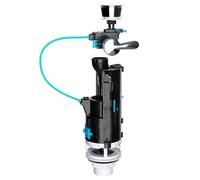 SPARES2GO Kit de robinet de chasse d'eau universel à double débit pour réservoir de WC de 1,5" et 2" avec bouton-poussoir et poignée à levier.