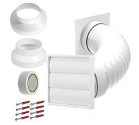 SPARES2GO Kit de ventilation extérieure pour climatisation compatible avec les conduits muraux extérieurs Midea de 4", 5", 6", 100 mm, 125 mm et 150 mm (blanc)