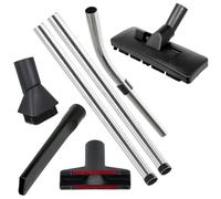 SPARES2GO Kit d'outils de tige d'extension chromé + poignée pour aspirateurs Numatic Henry Hetty (32 mm de diamètre, 6 pièces)