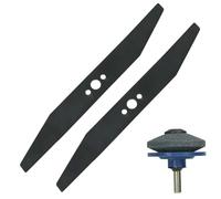 Spares2go Lame pour tondeuse Flymo Hovervac 35 Turbo Vision Compact 350 (lot de 2 lames 35 cm 14") + aiguiseur