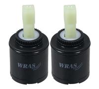 SPARES2GO Lot de 2 cartouches de robinet mitigeur monobloc 30 mm pour lavabo, baignoire, eau chaude et froide