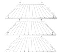 SPARES2GO Lot de 3 étagères universelles pour réfrigérateur congélateur Blanc Réglable Revêtement plastique Bras extensibles
