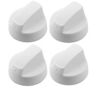 SPARES2GO Lot de 4 boutons de commande universels blancs pour foyer à gaz, chauffage de stockage et presse à pantalons (lot de 4 + adaptateurs)