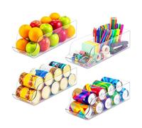 SPARES2GO Lot de 4 distributeurs de canettes pour réfrigérateur - Transparent - Pour garde-manger