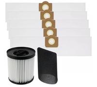 SPARES2GO Manchon filtre cartouche + 5 sacs à poussière SMS pour aspirateur Mac Allister MWDV16L-A MWDV20L-A MWDV30L-A 16L 20L 30L