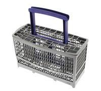 SPARES2GO Panier à couverts gris avec poignée violette compatible lave-vaisselle Beko