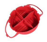 SPARES2GO Panier en silicone compatible avec la friteuse à air instantané Vortex 3,8 L 5,7 L (rouge, 4 compartiments)