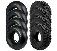 SPARES2GO Pneu 3.00-4 Pneumatique Mobilité Scooter 300x4 3.00x4 260x85 4 Jante 4 + Chambre à air x 4