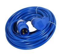 SPARES2GO Rallonge 16 A, 14 m, 240 V, Jack 1,5 mm², Extra Longue, pour caravanes et Camping-Cars (Bleue)