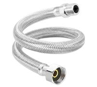 SPARES2GO Tuyau flexible tressé en acier inoxydable pour machine à laver, lave-vaisselle, réservoir d'eau (1,9 cm femelle x 1,27 cm mâle, 500 mm)