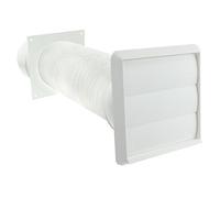 Spares2go Universal Cooker Hood External Kitchen Fan Wall Vent Cover Kit (White, 4 / 102mm) by Spares2go